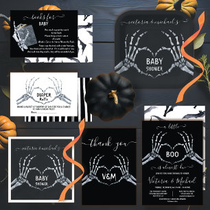 Halloween Baby Shower Skeleton Hands Herz Serviette