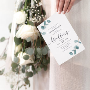 Einfache Minimalistische Eukalyptus-Kalligrafie-Ho Einladung