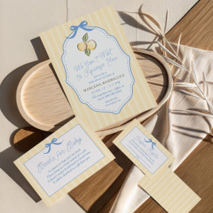 Invitation J'ai hâte de vous presser Citrus Baby Shower 