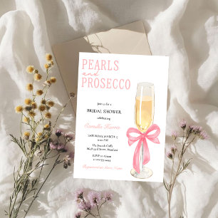 Rosa Perlen & Prosecco Brautparty Mimosa-Bar Poster