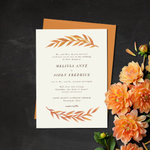 Hochzeit im Herbst für die einfache Zweigniederlas All In One Einladung