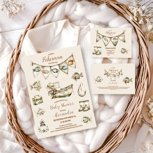 Little Fisherman Fishing Baby Shower Einladung