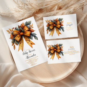 Fall Bow Girl Baby Duwer Raffle Diapper Begleitkarte