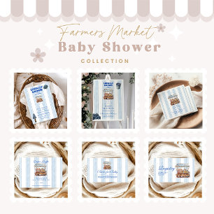 Blue Bauern Market Baby Dusche Einladung