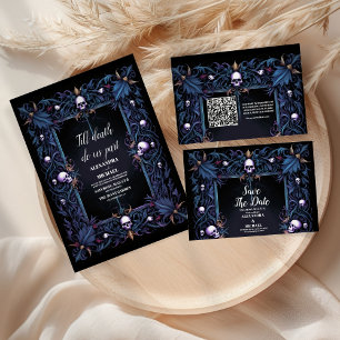 Save The Date Floral Gothique Mariage d'Halloween