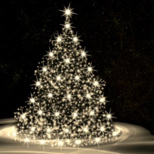 Weihnachts Gruß Golden Shiny Tree Winter Schwarz Feiertagskarte