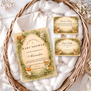 Invitation Baby-Shower Animaux de la Forêt