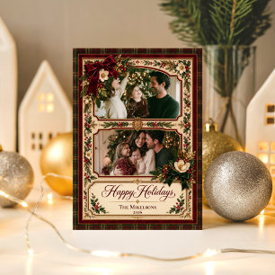 Dunkle Koketten-Victorian-Weihnachtsbotanik Geschenkpapier