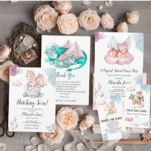 Virtual Baby-Dusche, die Dragon Pastel-Farben hack Einladung