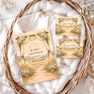 Western Desert Floral Arch Baby Shower  Begleitkarte