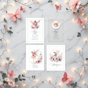 Invitations En Acrylique Fairy Premier 1er anniversaire fête