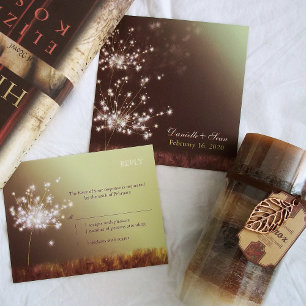 Invitation Twilight Dandelion Autumn Garden Wedding
