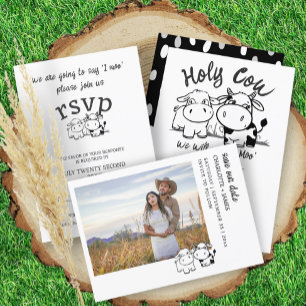 Wir werden sagen, ich moo Kuh Hochzeit QR-Code Begleitkarte