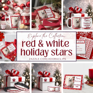 Red and White Star Urlaub Latte Tasse