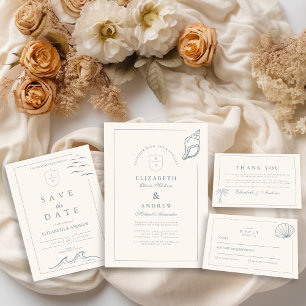 Carte De Remerciements Élégant Mariage Nautique