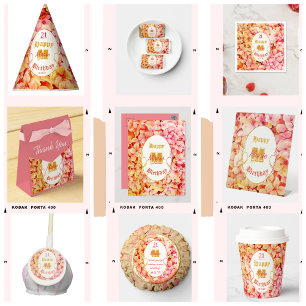 Elegant Floral Girly Pink 21. Geburtstag Party Geschenkschachtel