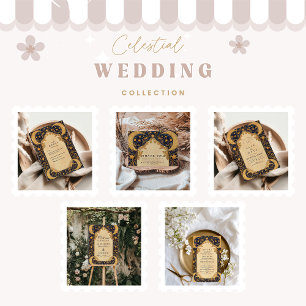 Goldene Mondbarock-Hochzeit Dankeskarte