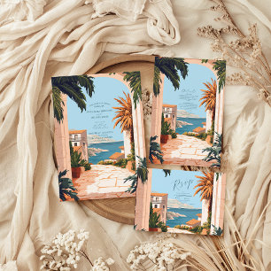 Invitation Côte d'Amalfi   Mariage Carreaux méditerranéens