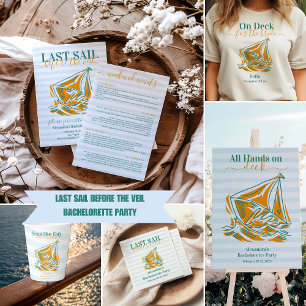 Letztes Segel vor dem Schleier-Junggeselinnen-Absc Runder Aufkleber