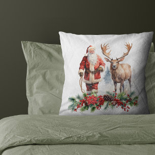 Retro Santa Claus reiten Pferde und heilige Beeren Kaffeetasse