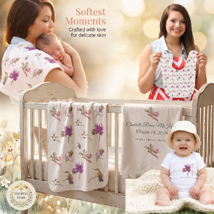 Personalisierte Boho Wildblumen-Honigbiene Whimsic Baby Strampler