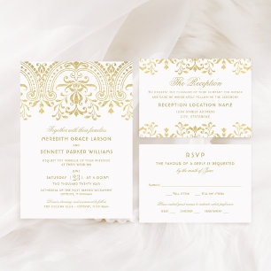 Elegante Gold Vintag Glamour Hochzeit Save The Date