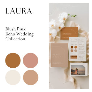 Minimalistische Hochzeitsprogramme für Terracotta Fächer