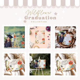 Elegante Dainty Wildblumen Graduation Party Acryleinladungen
