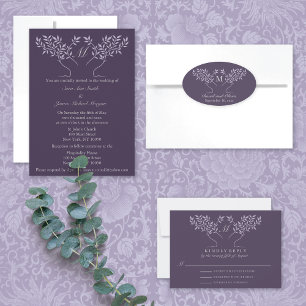 Eggplant Tree of Life Wedding Einladung