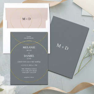 Minimalistisch Rings Wedding All In One Einladung