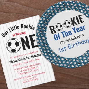 Rookie Soccer 1. Geburtstag Einladung