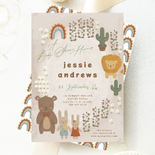 Invitation bois moderne Baby shower unisex