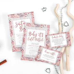 Pink & Silver Schneeflocken Raten Sie das Fälligke Poster