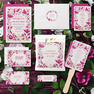 Invitation Mariage floral du jardin magenta de printemps