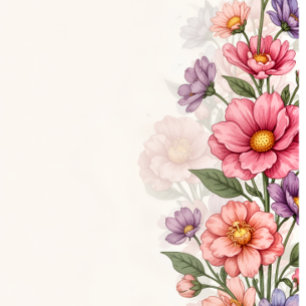 Elegante rosa Blumen-Rezept-Anfrage-Beilagekarte Begleitkarte