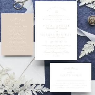 Invitation Élégante calligraphie Mariage rose pâle