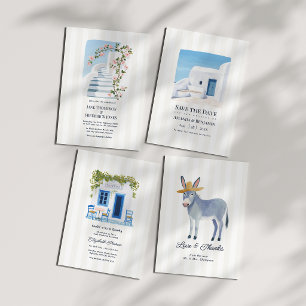 Invitation Mariage aux îles grecques de Santorin au milieu de
