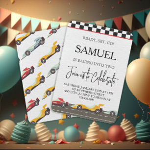 Race Car Invitation Prêt Set Go Vintage Race Car