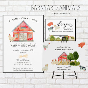 Animaux Barnyard - Grange-Baby shower Sticker Fave