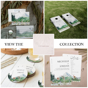 Invitation Fleur sauvage de montagne rustique   Mariage Boho