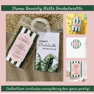 Tropische PInk Bachelorette Einladung + Reiseroute