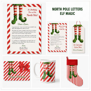 Lustige Elf-Beine Weihnachtskarte   Nordpol-Schabe Ornament Karte