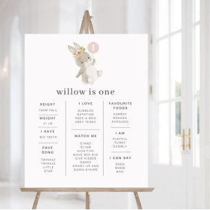 Bunny First Geburtstag Einladung Pink Ballon