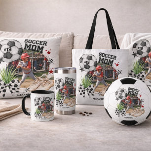 Individuelle Fußball-Mama-Fotocollage Tasse