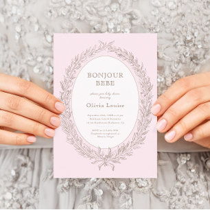 Bonjour Bebe French Patisserie Babydusche Pink Einladung