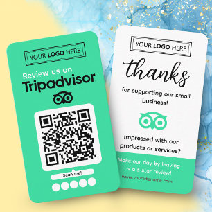 TripAdvisor-Bewertungsanfrage mit Logo und QR-Code Fotoplatte