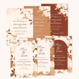 Boho Elegante Terracotta Save the Date Karte