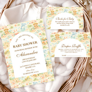 Strandpastell-Tierchen-Baby-Party Einladung