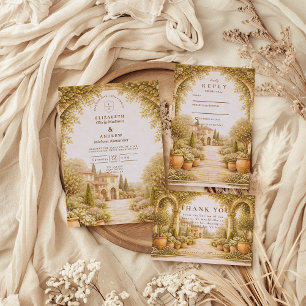 Invitation Mariage dans un domaine de jardin rustique