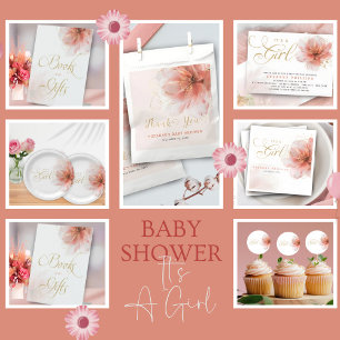 Es ist eine Girl Pink Gold Floral Modern Baby Dusc Geschenkschachtel